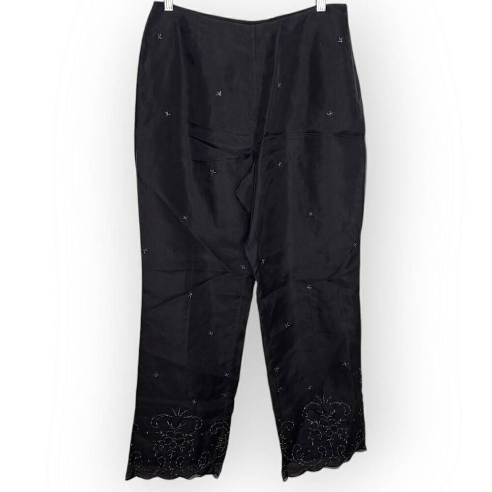 Ann Taylor Petites Vintage 90s Deadstock Women's Sequin Silk Dress Pants size 10